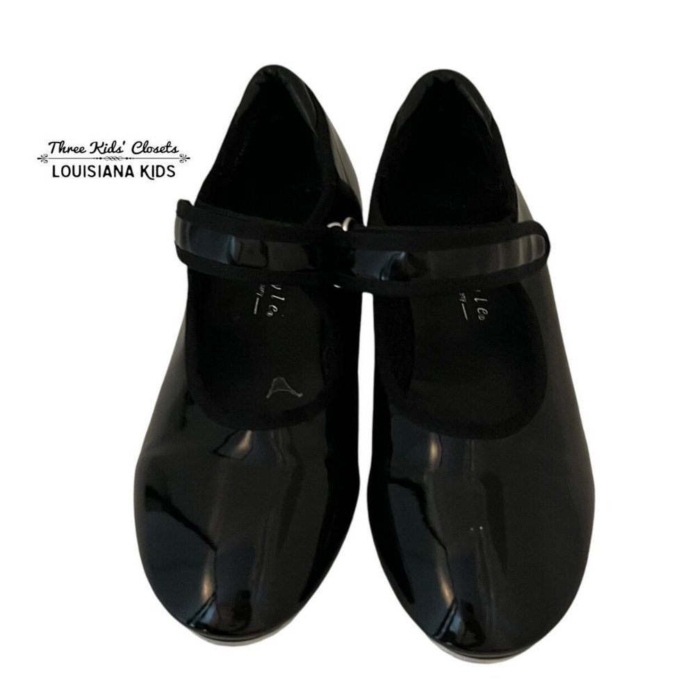 Danskin Freestyle Sz 13 Black Patent Leather Tap Shoes